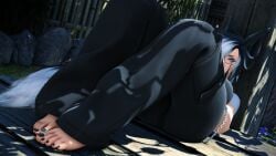 1girls aylen_dawn aylen_ffxiv black_hair black_toenails blue_eyes canid canine crop_top emo feet feet female female_focus female_only final_fantasy final_fantasy_xiv foot_fetish foot_focus fox_ears fox_girl glasses goth gothic gpose(ffxiv) jeans kemonomimi miqo'te piercing solo_female solo_focus sweater tattoo toennail_polish toes tomboy underboob underwear
