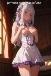 4k ai_assisted ai_generated anime armpits ass beautiful beauty bed bedroom blush breasts breasts_out breasts_out_of_clothes clothed cute emilia_(re:zero) fantasy female flat_belly girl girly high_resolution highres human long_hair love maellepetite medium_breasts naked nipples nude nude_female oil oiled oiled_body oiled_skin partially_clothed petite petite_body petite_female pose re:zero_kara_hajimeru_isekai_seikatsu shiny_skin skinny slim slim_waist small_breasts smaller_female uncensored undressing wooden_floor young younger_female