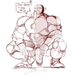 abbamusa410791 balls bara big_balls big_muscles big_penis boner cum erection huge_cock iron_man iron_man_(series) male male_only marvel marvel_comics monochrome muscles muscular orgasm penis penis_out solo solo_male spread_legs squatting tony_stark yaoi