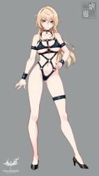 1girls adult adult_female bare_arms bare_belly bare_calves bare_chest bare_hands bare_hips bare_knees bare_legs bare_midriff bare_navel bare_shoulders bare_skin bare_thighs belly belly_button big_breasts blonde_eyebrows blonde_female blonde_hair blonde_hair blonde_hair_female blue_eyes blue_eyes_female bondage bondage_gear bondage_outfit breasts busty busty_female busty_girl calves choker cleavage collarbone curvaceous curvaceous_body curvaceous_female curvaceous_figure curvaceous_hips curvy curvy_body curvy_female curvy_figure curvy_hips elbows exposed_arms exposed_belly exposed_chest exposed_hips exposed_legs exposed_midriff exposed_navel exposed_shoulders exposed_skin exposed_thighs feet female female_focus female_only fingernails fingers footwear full_body grey_background groin hair_between_eyes half_naked half_nude hand_on_hip hand_on_own_hip hand_on_own_waist hand_on_waist high_heels high_resolution highres hourglass_figure knees large_breasts lean_figure legs long_hair looking_at_viewer mature mature_female midriff naked naked_female naked_woman narrow_waist navel nude nude_female nudity original original_art original_artwork original_character pussy semi_nude shoes shoulders simple_background slender_body slender_waist slim_waist smile smiley_face smiling smiling_at_viewer solo standing thick_thighs thighs wide_hips wolksheep