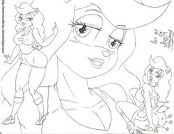 anthro bandicoot crash_(series) female female_only fur furry mammal marsupial monochrome solo supergeorgesapiens tawna_bandicoot