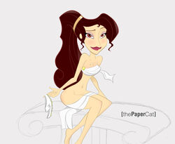 bottomless clothing disney hercules_(disney) legs megara panties pointy_chin text thepapercat