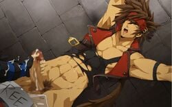 animated blackmonkey_pro censored gay guilty_gear handjob male_only sol_badguy yaoi