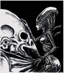 alien alien_(franchise) black_and_white engineer female prometheus space_jockey xenomorph