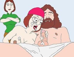 bob_ross cum cum_on_face cum_on_tongue family_guy female human lois_griffin male meg_griffin straight tagme