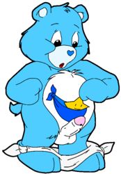 :o blue_fur care_bear cub diaper erection fur furry penis