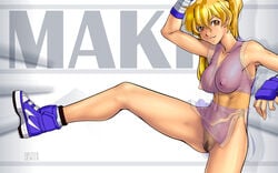 arikawa breasts final_fight fingerless_gloves large_breasts maki_genryusai shoes sneakers street_fighter tagme