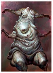 4_arms breasts clotho european_mythology female giantess god_of_war god_of_war_2 gray_skin greek_mythology hag kneeling monster monster_girl multi_arm multi_breast multi_limb mythology nightmare_waifu nude official_art public_domain tagme ugly ugly_female white_hair