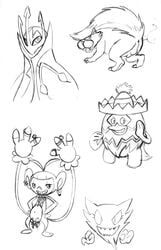 2008 ambipom annie-mae empoleon haunter ludicolo nintendo pokemon skuntank tagme tail_hand