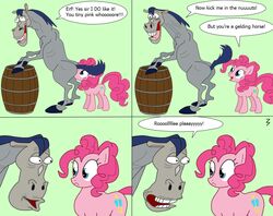 3pac barrel comic crossover four_panels friendship_is_magic hooves licking_ass mr_horse my_little_pony nickelodeon pinkie_pie_(mlp) ren_and_stimpy rimming rimming_male straight_hair