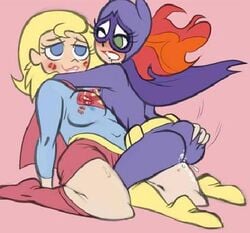 barbara_gordon batgirl bellend dc female female_only human multiple_females multiple_girls straight_hair super_best_friends_forever supergirl yuri