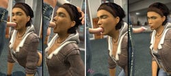 1boy 1girls 3d all_fours alyx_vance artist_request blowjob cum cum_in_mouth duck_face fellatio female garry's_mod half-life half-life_2 hand_on_head male short_hair straight tagme valve