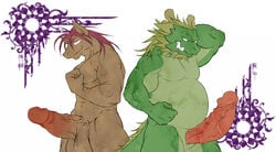 anthro dragon eastern_dragon erection furry furry_only gay hisamehisame horse keisuke_hirama kemono male mature_male morenatsu muscles old penis scalie tagme tappei_midoriya