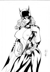 alex_lei barbara_gordon batgirl batman_(series) dc female female_only human monochrome nipples solo