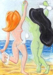 2girls beach disney female female_only human kim_possible kimberly_ann_possible lexlothor multiple_females shego tagme toes yuri