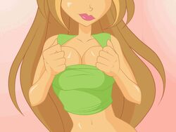 1girls 4kids_entertainment animated areola areolae big_breasts bouncing_breasts breast_slip breasts brown_hair busty cleavage exposed_breasts flora flora_(winx_club) jiggle nickelodeon nipples rainbow_(animation_studio) smile smiling solo swinging_breasts voluptuous winx_club zfive