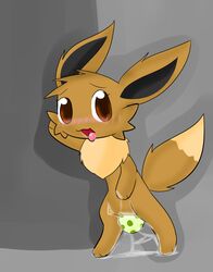 blush chibitracy color eevee egg female female_only feral fur insertion nude pokemon pokemon_(species) solo standing tagme