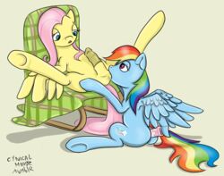 cynicalmoose fluttershy_(mlp) friendship_is_magic futanari intersex my_little_pony rainbow_dash_(mlp) smooth_skin