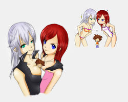 breast_envy disney genderswap genderswap_(mtf) girl_riku kairi kingdom_hearts riku rule_63 sandwiched sora square_enix