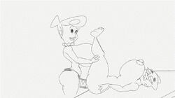 animated ass big_ass big_breasts big_dildo breasts cartoon_network crossover drawn female female_only hanna-barbera human large_ass maxtlat milf monochrome multiple_females nicole_watterson nipples strap-on the_amazing_world_of_gumball the_flintstones wilma_flintstone yuri