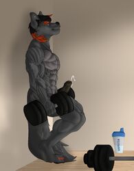 big_penis cactua canine cum exercise gym male_only mammal muscular penis vascular vein wolf workout