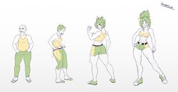 abs body_size_growth female gender_transformation green_hair growth growth_sequence male_to_female muscle_growth muscles muscular_female thedangercat transformation