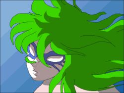 1girls animated animated_gif blackhanyo breasts female gif green_hair human long_hair mask neutral_mask ophiuchus_shaina pegasus_seiya saint_seiya shounen_jump silver_saints