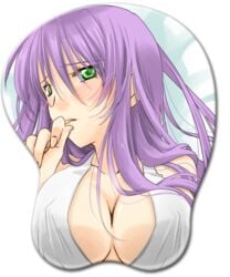 1girls athena_(saint_seiya) blush breasts female goddess green_eyes large_breasts long_hair mousepad purple_hair saint_seiya saint_seiya:_the_lost_canvas sasha_(saint_seiya) tagme