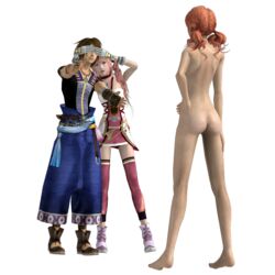 1boy 2girls 3d female final_fantasy final_fantasy_xiii final_fantasy_xiii-2 human male multiple_girls noel_kreiss oerba_dia_vanille serah_farron