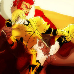 boner erection fate/stay_night fate/zero fate_(series) gilgamesh iskandar_(fate) male male_only rider yaoi