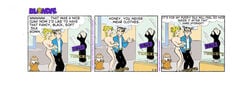 blondie_(comic) blondie_bumstead casual clothed_male clothing comic_strip dagwood_bumstead edit female human male nude_edit nude_female nudist pale_skin public tagme white_background