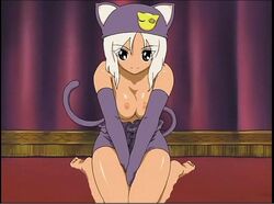 animal_ears cat_ears little_monica_monogatari meow_(little_monica_monogatari) panties pink_hair underwear