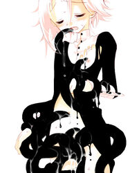 blush closed_eyes crona_(soul_eater) crying cum female flat_chest nipples pink_hair ragnarok_(demon_sword) rape short_hair soul_eater tears tentacle