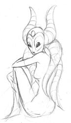 1girls alien alien_girl breasts cartoon_network clone_wars_(2003) completely_nude female female_only horn humanoid jedi jedi_master knees_up looking_at_viewer lucasfilm mac_(artist) monochrome nude nude_female shaak_ti side_view sideboob sitting sketch small_breasts solo source_request star_wars tentacle tentacle_hair togruta year_request