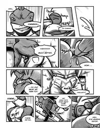 anthro clothes comic english_text interspecies male male_only monochrome multiple_males nude ripster shark street_sharks tagme text veem0n yaoi