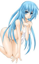 blue_eyes blue_hair charmers eria_the_water_charmer light-skinned_female light_skin long_hair looking_at_viewer no_bra no_panties nobra nopan small_breasts small_towel tagme towel towel_over_breasts wet_towel yu-gi-oh!