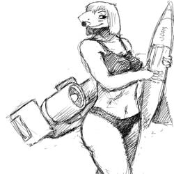 a-10_thunderbolt aeromorph airplane anthro bikini female female_only living_machine personification solo tagme vehicle vonkickass