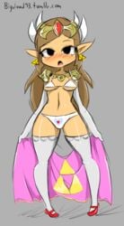 1girls bigdeadalive bra chibi female_only hourglass_figure hylian nintendo panties pointy_ears princess_zelda small_breasts tagme the_legend_of_zelda the_wind_waker toon_zelda triforce_earrings white_panties wind_waker young