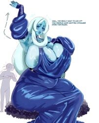 1boy 1girls absurd_res absurd_resolution alien alien_girl alien_humanoid anon anonymous_male areolae arm_up armpit_sweat armpits big_breasts blue-skinned_female blue_body blue_diamond_(steven_universe) blue_dress blue_eyes blue_hair blue_nipples blue_skin breasts cartoon_network deooxido dialogue english_text female female_focus high_quality high_resolution highres humanoid imminent_lick long_hair non-human non-mammal_breasts steven_universe sweat sweatdrop thick_thighs voluptuous voluptuous_female wide_hips