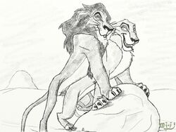 disney feral feral_on_feral monochrome penis scar tagme the_lion_king zira