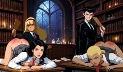 artemis_crock child dc dcau klarion_the_witch_boy paddling spanking young_justice zatanna_(young_justice)