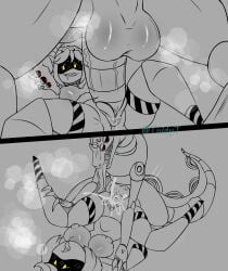 barbed_penis beastiality feral feral_on_female glitch_productions leaking_cum mating_press murder_drones penetration penis_in_pussy red_sentinel_(murder_drones) sentinel_(murder_drones) tuidytury v_(murder_drones)