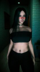 1girl 1girls 2026 3d 4k alt_girl background belly belly_button blush breasts bridge_piercing choker chromatic_aberration clothed clothing crashbanditkut dark_hair depth_of_field detailed_background e_girl earrings eyebrows eyelashes eyeshadow female goth goth_girl green_eyes green_hair hair hi_res high_resolution highres human indoors inside jeans light-skinned_female light_skin lips long_eyelashes long_hair long_nails looking_at_viewer makeup mascara nail_polish nails navel navel_piercing night nose_piercing original original_character pale-skinned_female pale_skin pierced_belly_button piercing pinup room self_upload septum_piercing small_breasts solo solo_female solo_focus standing straight straight_hair tattoo tattoos teenage_girl teenager thick thick_thighs thighs topwear tummy virt-a-mate virtamate young young_female