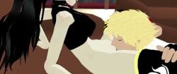 1boy 1girls animated black_hair black_hair_female blake_belladonna blonde_hair bouncing_breasts breasts cat_ears clothed_female clothed_male couch couch_sex cowgirl_position cum cum_in_pussy cum_inside faunus female_on_top licking_pussy long_hair long_hair_female marcovee4 monkey_tail penetration rwby sex sound sun_wukong_(rwby) tagme video voice_acted yellow_eyes