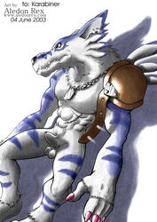 aledon_rex digimon male_only tagme weregarurumon