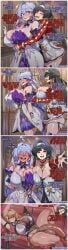 ai_generated astra_yao black_hair blonde_hair blush blushing cleavage clothed curvaceous curvy curvy_female curvy_figure dress english_text evelyn_chevalier female futanari gloves hair_ornament honkai:_star_rail honkai_(series) hoyoverse huge_balls huge_cock jewelry kurora large_breasts long_hair robin_(honkai:_star_rail) thick thick_ass thick_legs thick_thighs veiny_penis voluptuous voluptuous_female white_gloves wide_hips zenless_zone_zero