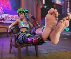 ai ai_assisted ai_generated feet feet_fetish feet_focus kiriko_(overwatch) overwatch