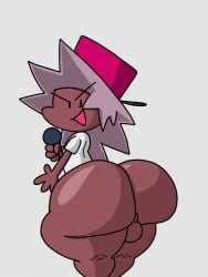 1boy ass backsack balls big_ass big_butt bikini_horrors blue_hair boringfellow boyfriday_(bikini_horrors) boyfriend_(friday_night_funkin) butt dark-skinned_male dark_skin fat_ass fat_butt friday_night_funkin friday_night_funkin_mod hat holding_microphone huge_ass huge_butt looking_at_viewer looking_back_at_viewer male male_only microphone solo thick_ass thick_butt white_background