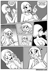 1boy 1girls breasts comic couple drooling english_text fellatio licking licking_penis lisa_miller long_penis nalem nipples nude oral provocative saliva scott_pilgrim scott_w_pilgrim seductive_mouth standing stroking sucking tagme throat tongue_out