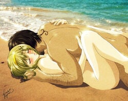 arab_male axis_powers_hetalia beach blonde_female brown_skinned_male closed_eyes deep_penetration female hairy_arms hugging kagome-inuyashkina missionary_position pale-skinned_female sadiq_annan tagme turkey_(hetalia) ukraine_(hetalia)